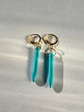 Reconstituted Turquoise Point Dangle Earrings