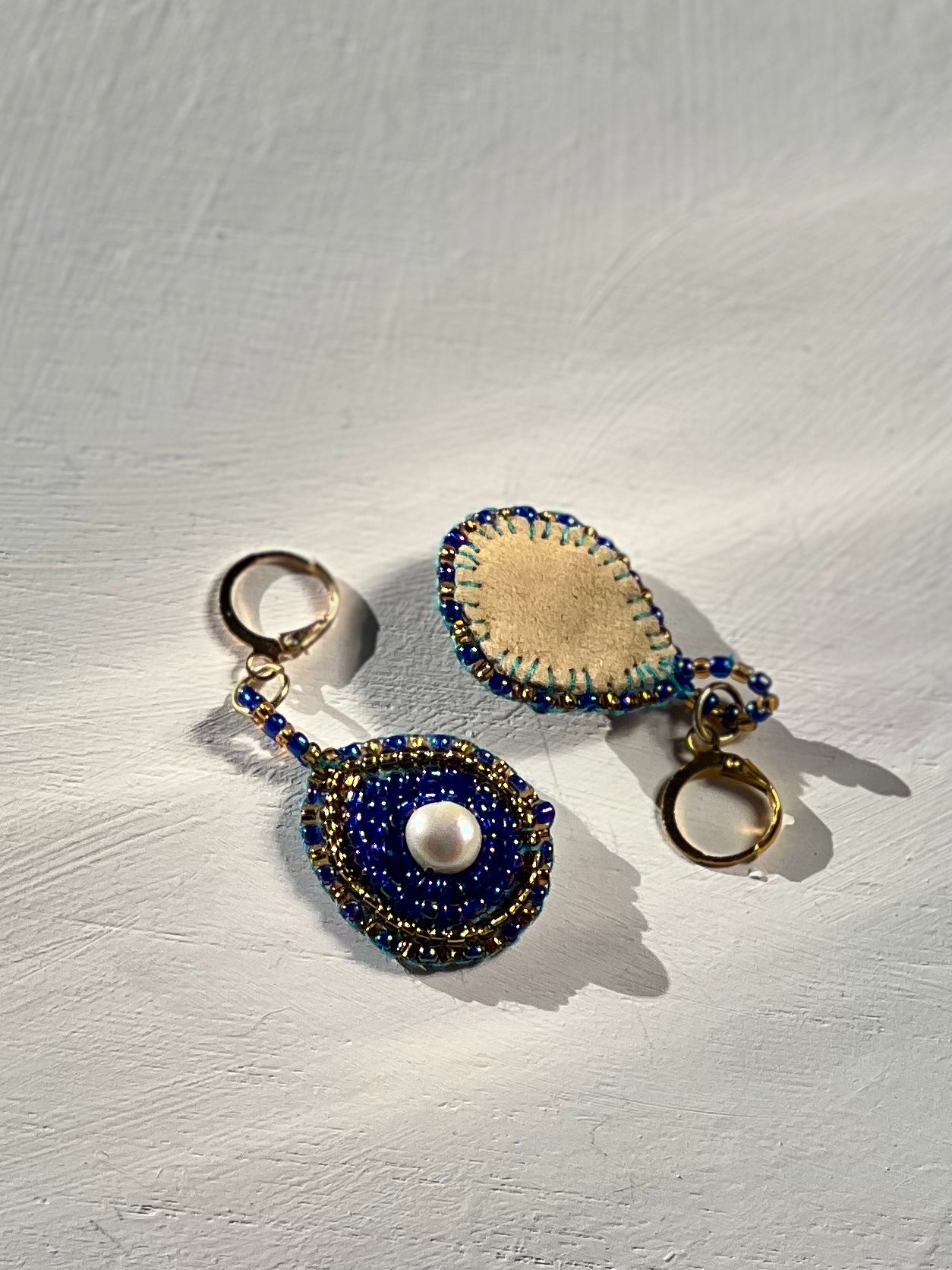 Beaded Pearl Drop Earrings