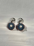 Copper and Pearl Medallion Earrings