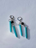 Reconstituted Turquoise Points Dangle Earrings