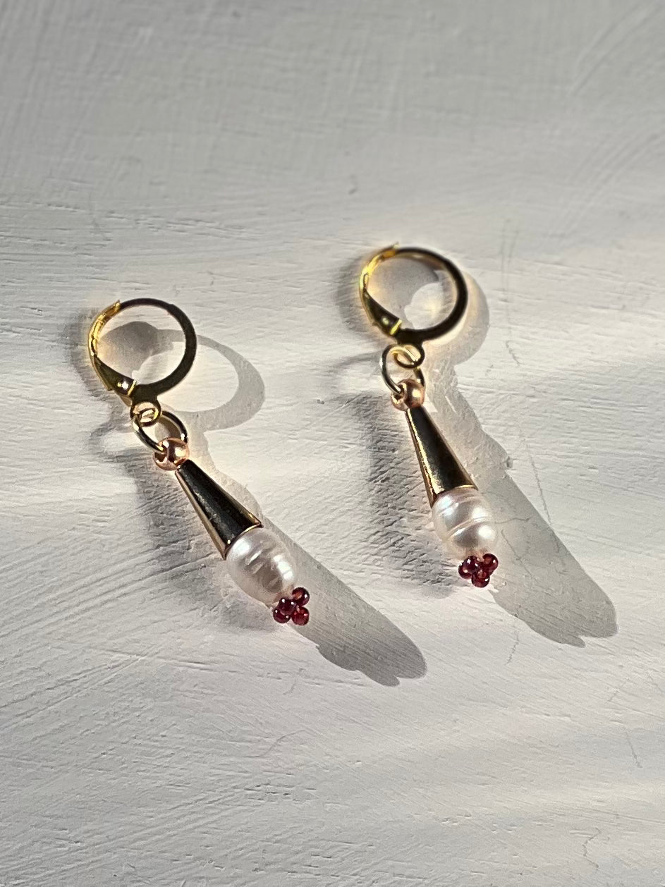 Pearl Ice Cream Cone Earrings