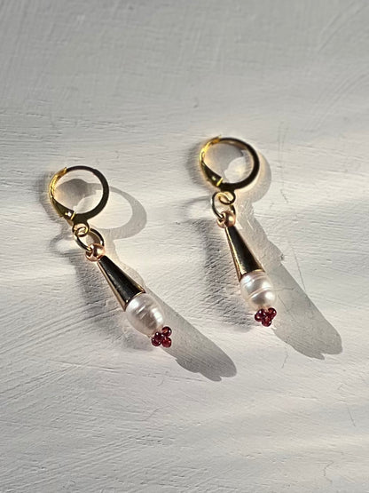 Pearl Ice Cream Cone Earrings