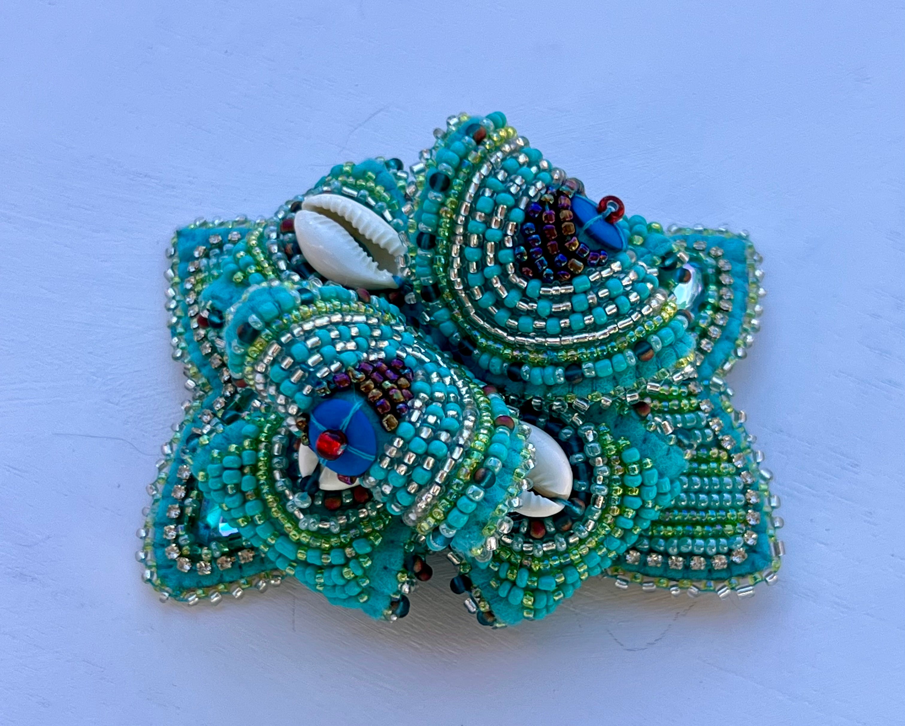 Beaded Hairbow - Teal