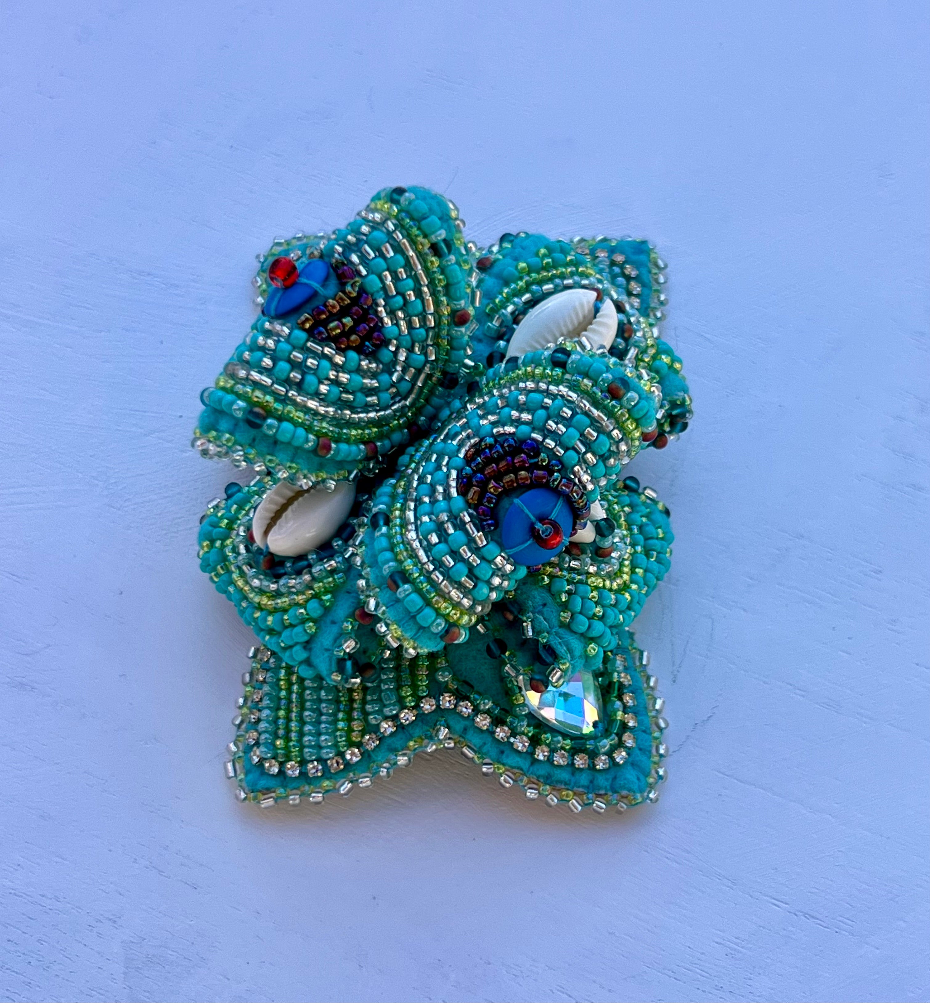 Beaded Hairbow - Teal