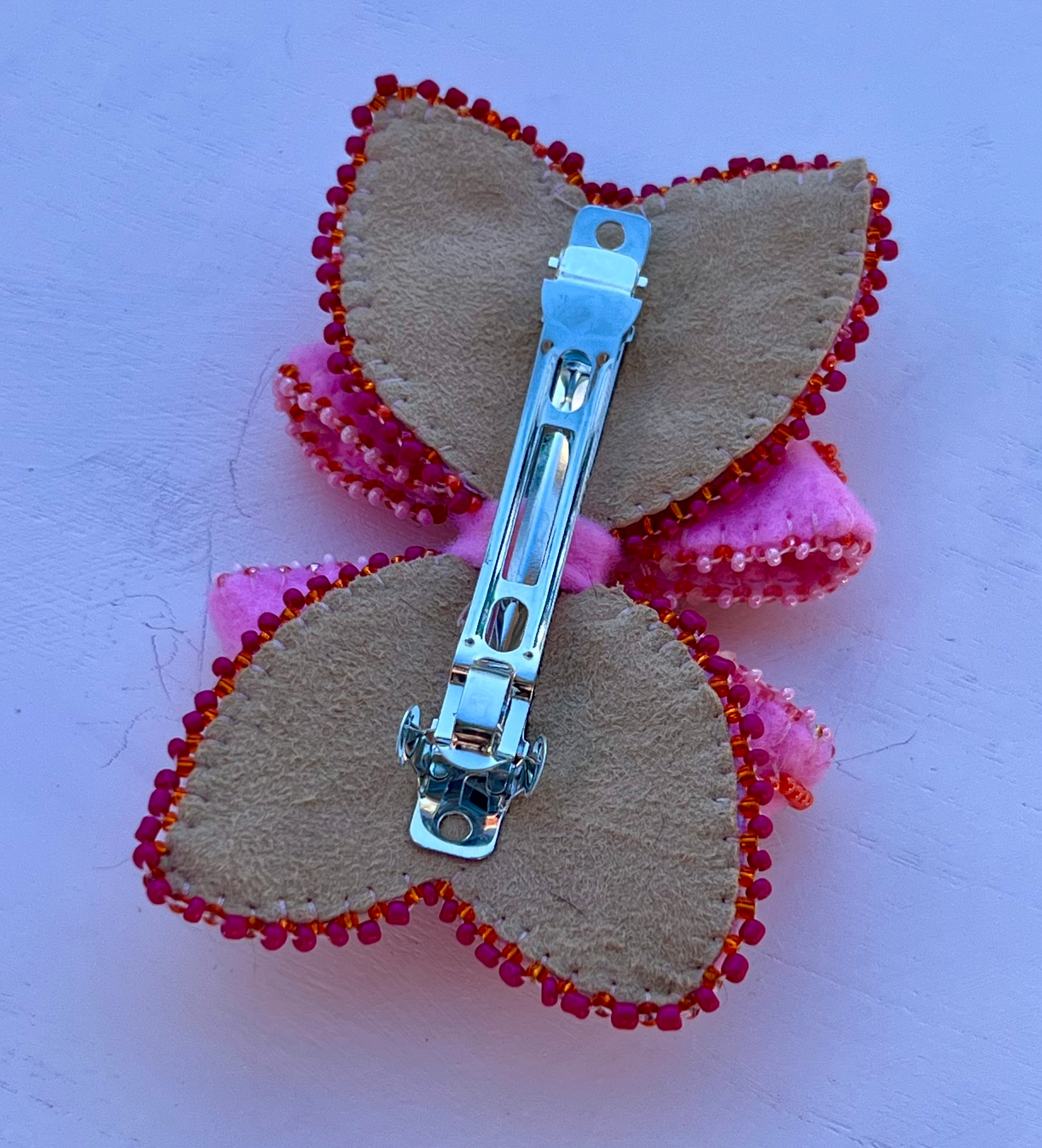 Beaded Hairbow - Princess Pink